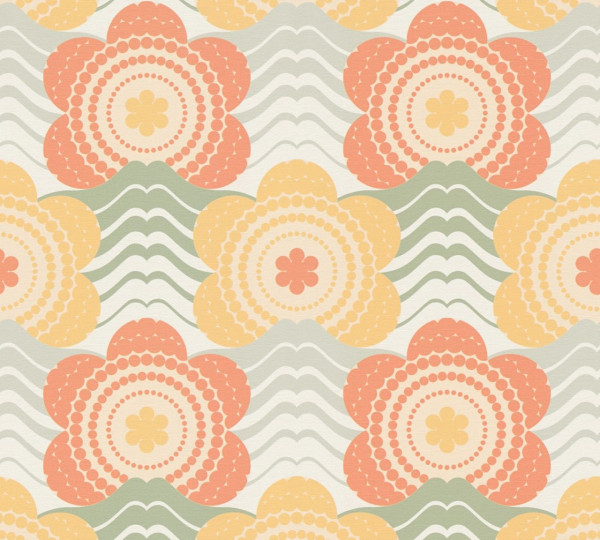 A.S. Création Vliestapete Kollektion: Retro Chic Stilwelt: Floral Farbe: Orange Optik: matt Struktur
