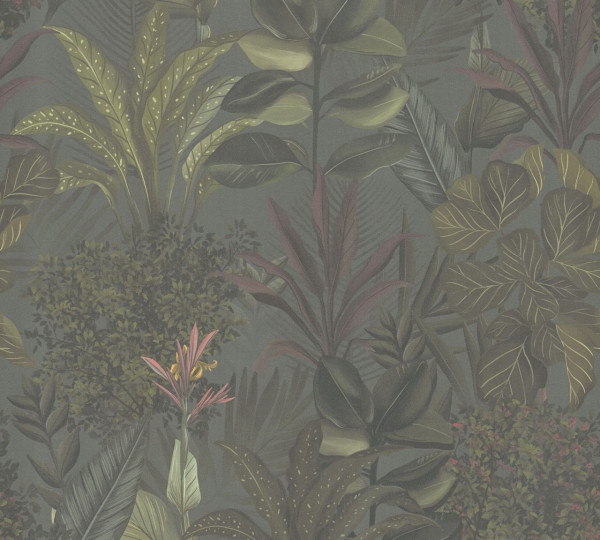 Livingwalls Vliestapete Drawn Into Nature Dschungel Dunkelgrün matt leicht strukturiert