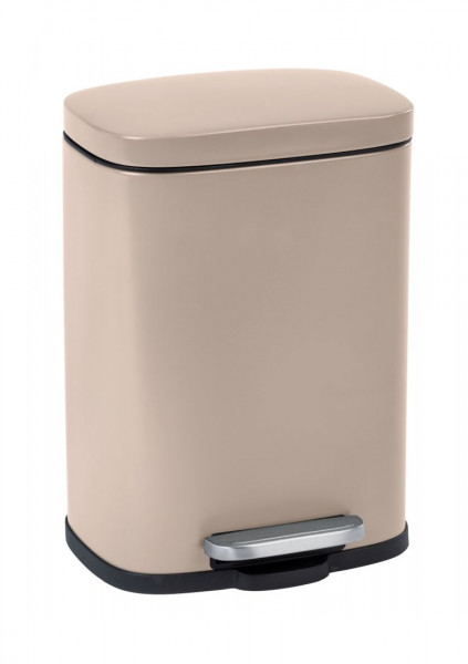 WENKO Kosmetik Treteimer Leno, Easy-Close 5 Liter Taupe