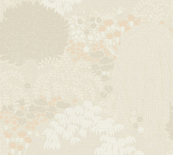 Livingwalls Vliestapete Famous Garden Waldtapete Beige matt leicht strukturiert