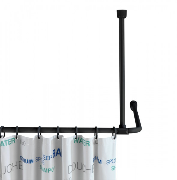 WENKO Deckenstütze für Teleskop Duschstange 25 mm Schwarz