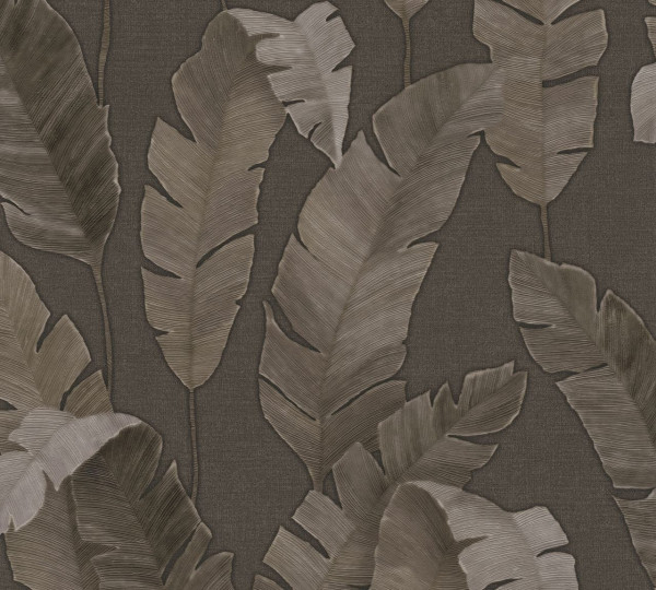 Livingwalls Vliestapete Metropolitan Stories Travel Styles Blätter Braun leicht glänzend strukturier