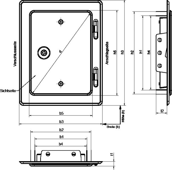 Upmann Kamintür K20/4 verzinkt 14 x 20 cm