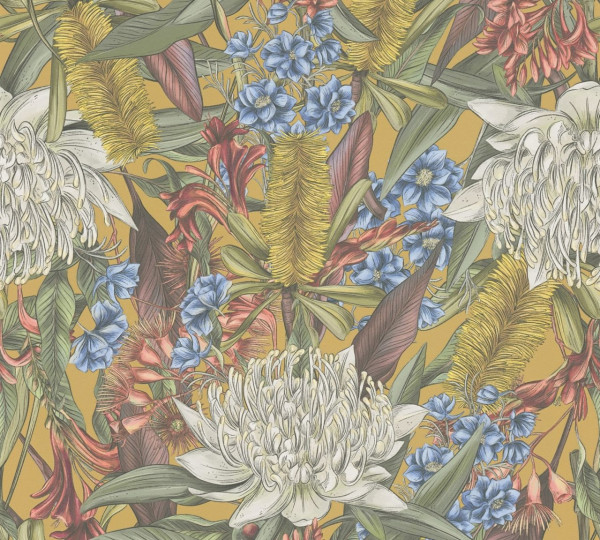 Livingwalls Vliestapete Drawn Into Nature Blumen Bunt matt leicht strukturiert
