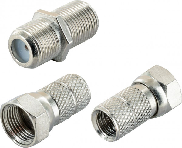 SCHWAIGER F-Stecker 3-er Set (Ø 6,5 mm), Silber