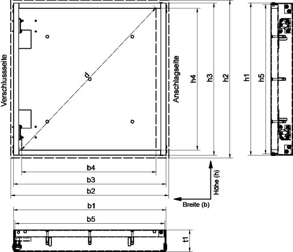 Upmann Revi-Klappe sv 400 x 400 12,5 mm GKB-I