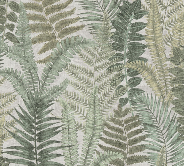 Livingwalls Vliestapete Famous Garden Blätter Beige matt leicht strukturiert