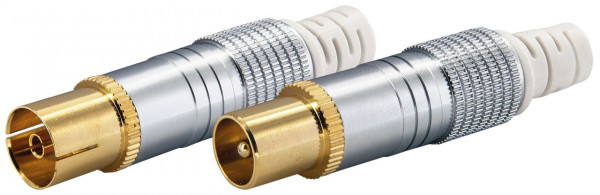 SCHWAIGER IEC Stecker Set, Silber