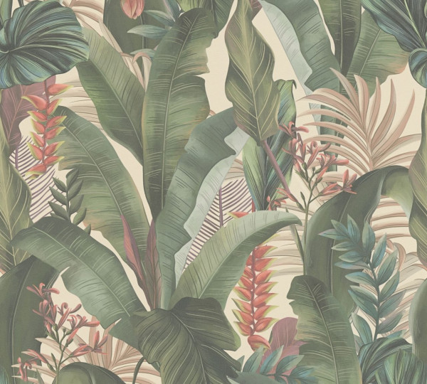 Livingwalls Vliestapete Drawn Into Nature Dschungel Beige matt leicht strukturiert