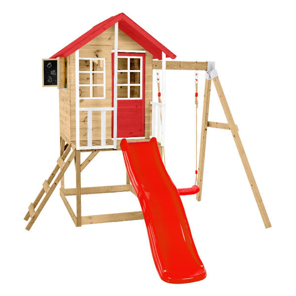 Zwerkules Spielhaus Lolla inkl. Rutsche und Schaukel