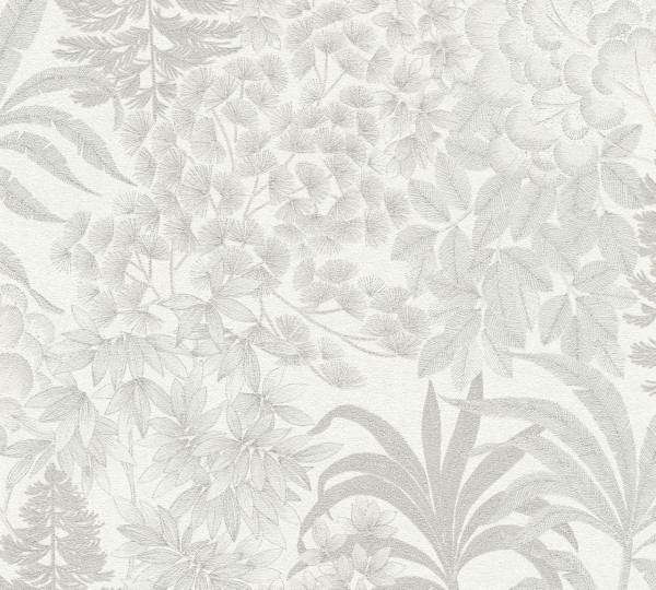 Livingwalls Vliestapete Metropolitan Stories Travel Styles Blätter Weiß leicht glänzend strukturiert