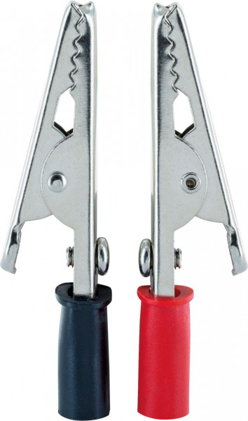 SCHWAIGER Krokodilklemmen 2-er Set, Schwarz/Rot
