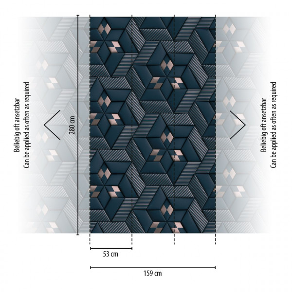 Livingwalls Vliestapete Metropolitan Stories Travel Styles 3D Blau leicht glänzend glatt