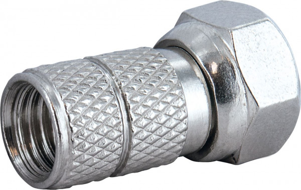 SCHWAIGER F-Aufdrehstecker 1 x (Ø 6,5 mm), Silber, 2 Stück